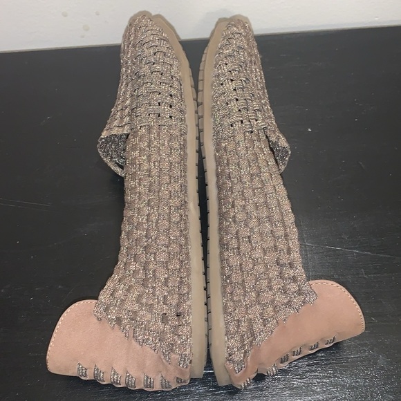 Adam Tucker Flats.  Fabric & Leather Upper.  Leather Sock.  Bronze.  Flats.  10 - Picture 7 of 10